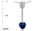 Star K 6mm Created Sapphire Heart Arrow Bar Pendant Necklace