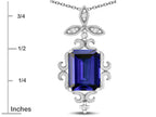 Star K Antique Vintage Design Octagon Cut Genuine Iolite Pendent Necklace