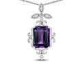 Star K Antique Vintage Design Octagon Cut Simulated Alexandrite Pendent Necklace
