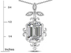 Star K Antique Vintage Design Octagon Cut Genuine White Topaz Pendent Necklace