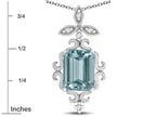 Star K Antique Vintage Design Octagon Cut Genuine Sky Blue Topaz Pendent Necklace