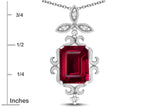 Star K Antique Vintage Design Octagon Cut Created Ruby Pendent Necklace