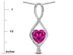 Star K 8mm Created Pink Sapphire Heart Infinity Loop Pendant Necklace