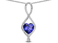 Star K 8mm Simulated Tanzanite Heart Infinity Loop Pendant Necklace