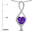 Star K 8mm Genuine Amethyst Heart Infinity Loop Pendant Necklace
