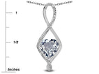 Star K 8mm Genuine Aquamarine Heart Infinity Loop Pendant Necklace
