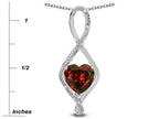 Star K 8mm Genuine Garnet Heart Infinity Loop Pendant Necklace