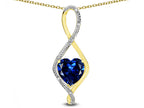 Star K 8mm Created Sapphire Heart Infinity Loop Pendant Necklace