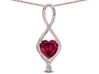 Star K 8mm Created Ruby Heart Infinity Loop Pendant Necklace