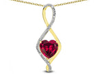 Star K 8mm Created Ruby Heart Infinity Loop Pendant Necklace