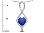 Star K 8mm Created Star Sapphire Heart Infinity Loop Pendant Necklace