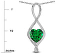 Star K 8mm Simulated Emerald Heart Infinity Loop Pendant Necklace