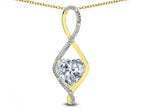 Star K 8mm Genuine White Topaz Heart Infinity Loop Pendant Necklace
