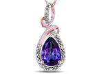 Star K Drop Halo Pear Shape Genuine Iolite Pendant Necklace