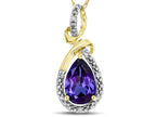 Star K Drop Halo Pear Shape Genuine Iolite Pendant Necklace
