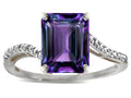 Star K  Big Stone Octagon Emerald Cut 10x8 Simulated Alexandrite Bypass solitaire ring