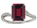Star K  Octagon Emerald Cut Big Stone 10x8 Garnet Bypass solitaire ring