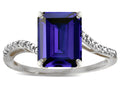 Star K  Octagon Emerald Cut Big Stone 10x8 Iolite Bypass solitaire ring