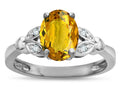 Star K  Oval 8x6 Genuine Citrine Marquee Design Engagement Promise Ring