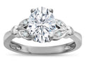 Star K  Oval 8x6 Genuine White Topaz Marquee Design Engagement Promise Ring