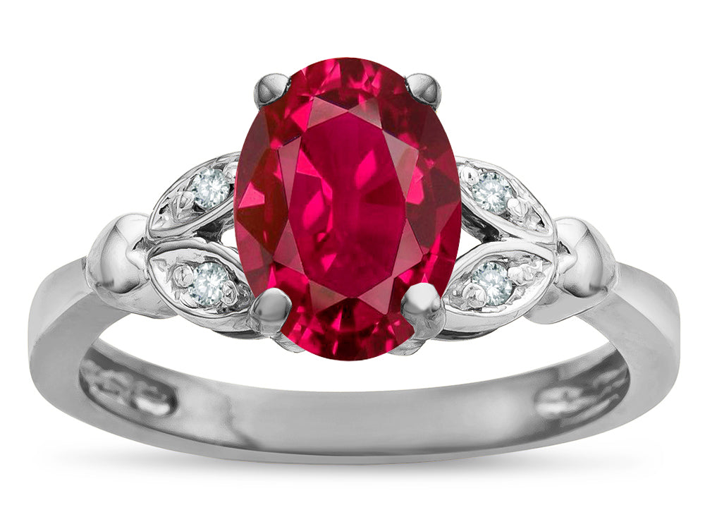 Star K ™ Oval 8x6 Created Ruby Marquee Design Engagement Promise Ring