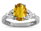 Star K  Oval 8x6 Genuine Citrine Marquee Design Engagement Promise Ring