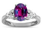 Star K  Oval 8x6 Genuine Rhodolite Marquee Design Engagement Promise Ring