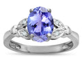 Star K  Oval 8x6 Genuine Tanzanite Marquee Design Engagement Promise Ring