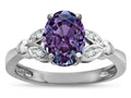 Star K  Oval 8x6 Simulated Alexandrite Marquee Design Engagement Promise Ring