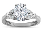 Star K  Oval 8x6 Genuine White Topaz Marquee Design Engagement Promise Ring