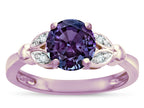 Star K ™ Round 7mm Simulated Alexandrite Marquee Design Promise Engagement Ring