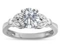 Star K  Round 7mm Genuine White Topaz Marquee Design Promise Engagement Ring