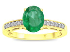 Star K ™ Oval 8x6 Genuine Emerald Channel Set Engagement Promise Ring