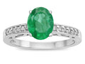 Star K ™ Oval 8x6 Genuine Emerald Channel Set Engagement Promise Ring