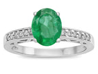 Star K  Oval 8x6 Genuine Emerald Channel Set Engagement Promise Ring
