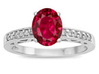 Star K  Oval 8x6 Created Ruby Channel Set Engagement Promise Ring