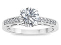 Star K  Round 7mm Genuine White Topaz Channel Set Engagement Promise Ring