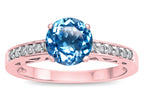 Star K ™ Round 7mm Genuine Blue Topaz Channel Set Engagement Promise Ring