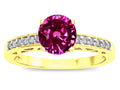 Star K  Round 7mm Simulated Pink Tourmaline Channel Set Engagement Promise Ring