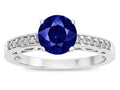 Star K  Round 7mm Created Sapphire Channel Set Engagement Promise Ring