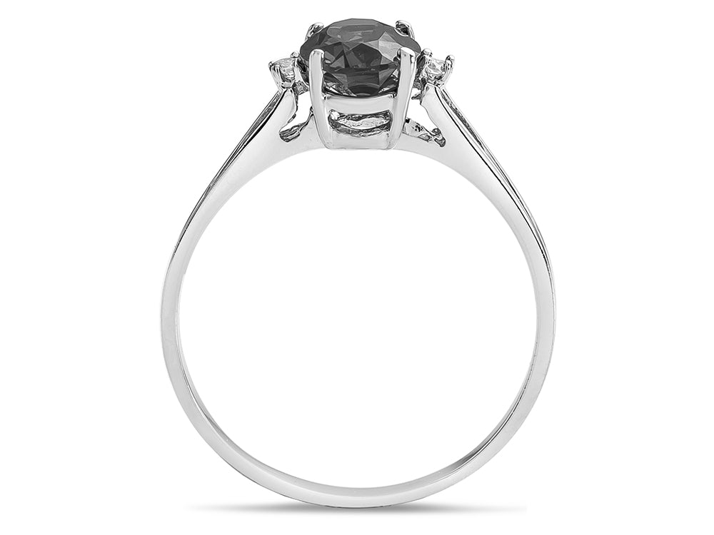Star K  Oval 8x6 Created Ruby Split Shank Three Stone Engagement Promise Ring
