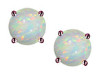 Star K 7mm Round Genuine Opal Classic Screw Back Stud Earrings