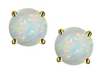 Star K 7mm Round Genuine Opal Classic Screw Back Stud Earrings