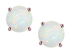 Star K Classic Round  6mm Genuine Opal  Four Prong Stud Earrings