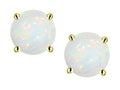 Star K Round 6mm Genuine Opal Stud Earrings