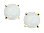 Star K Round 6mm Genuine Opal Stud Earrings