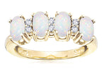 Star K™ Oval 5x3 Genuine Opal 4 Four Stone Band Ring