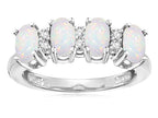 Star K Genuine Opal Oval 5x3 4 Four Stone Band Ring