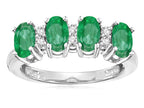 Star K Genuine Emerald Oval 5x3 4 Four Stone Band Ring
