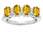 Star K Genuine Citrine Oval 5x3 4 Four Stone Band Ring